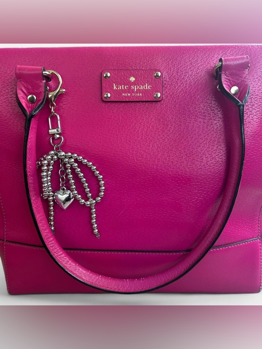 Kate Spade Wellesley Camryn Tote pink Shoulder Bag 100% Leather - Picture 2 of 10